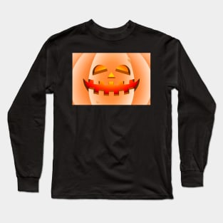 Halloween pumpkin bad but happy in the foreground Long Sleeve T-Shirt